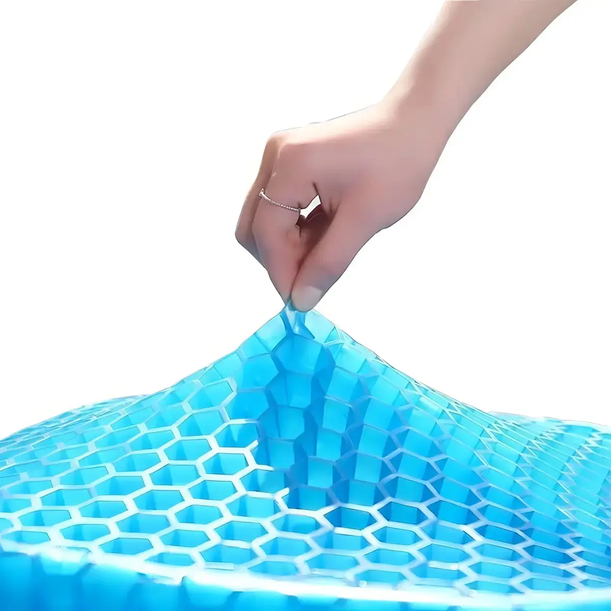 Assento De Gel Almofada Silicone Escaras Ortopédico Egg Sit Cor Azul Supermedy thumbnail 2