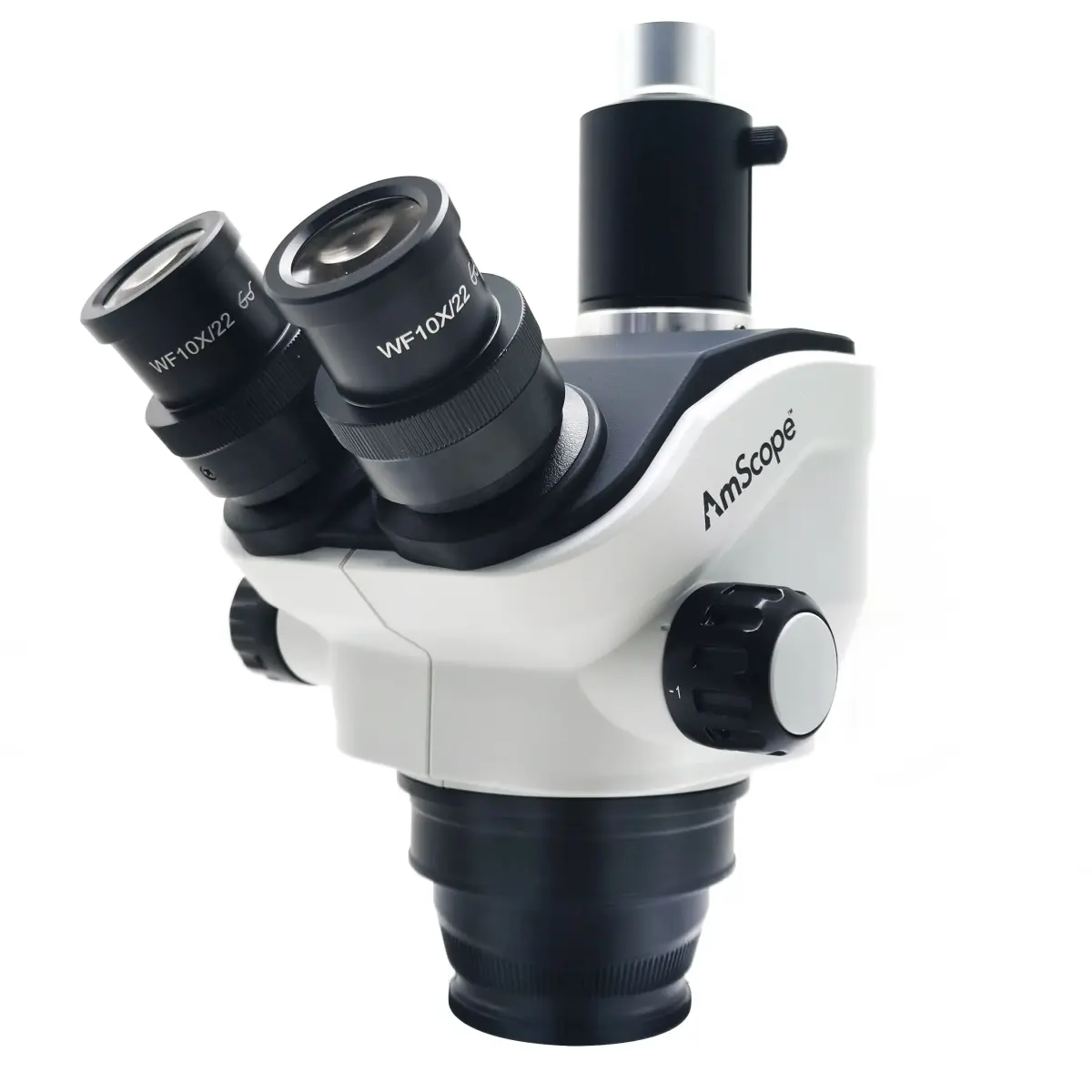 Projeto Vanguard - Cabeça de microscópio estéreo trinocular simul-focal AmScope 7X-50X com zoom contínuo - Envio do Brasil