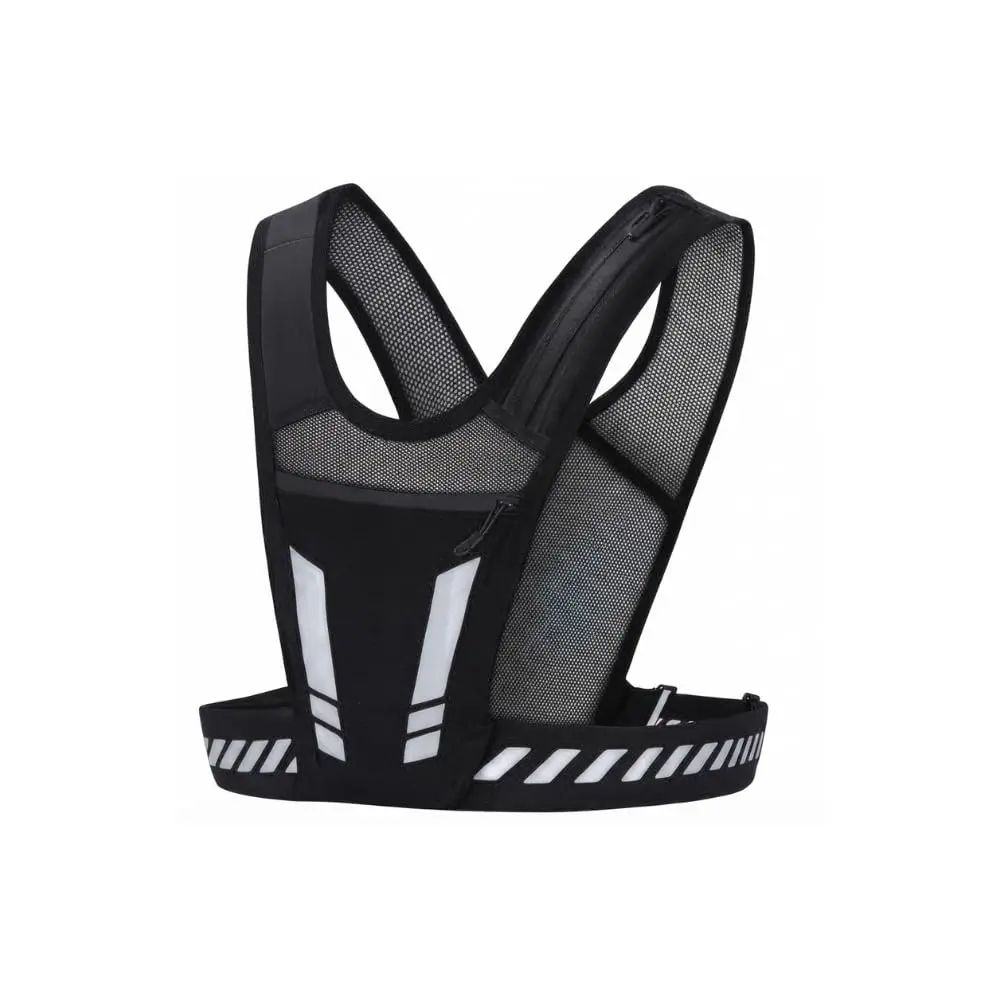 Colete Esportivo Refletivo Ajustável com Porta Celular para Corrida | Tiras Refletivas 360°, Bolso para Celular