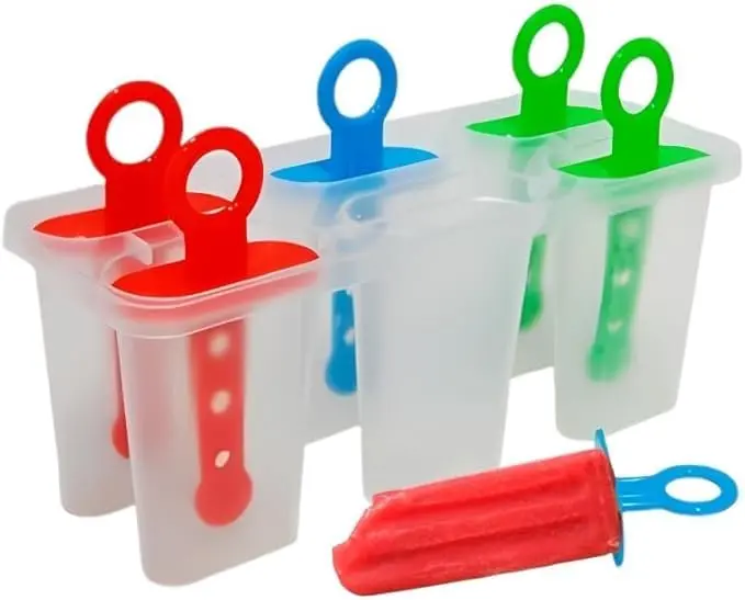 Formas De Picolé Reutilizáveis 6 Unidades Com Alças Coloridas