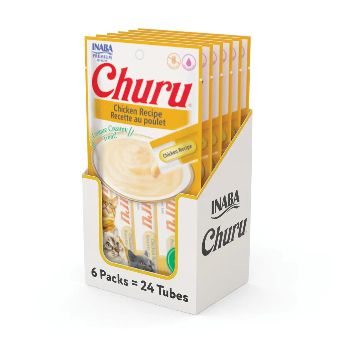 Churu Display Para Gato Sabor Frango 24 Tubos de 14g