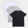 【Tam.: P M G GG 】 Kit 3 Camisetas Básicas Masculinas Branco e Preto - 1
