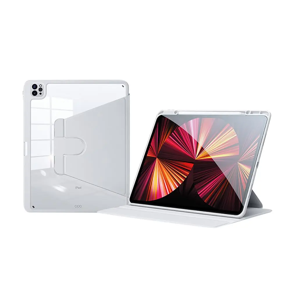 Case for iPad (A16) 11th Gen 11" 2025 & iPad 10th Gen 10.9" 2022, Clear Lightweight Shockproof Tri-Fold Stand Cover with Pencil Holder (Cinza)