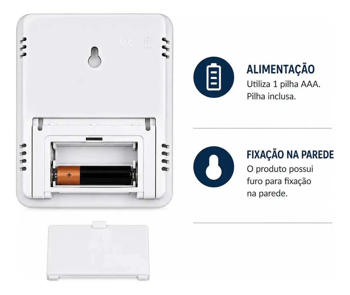Termo Higrômetro Digital Bahrein para Medir Temperatura e Umidade com Relógio thumbnail 6