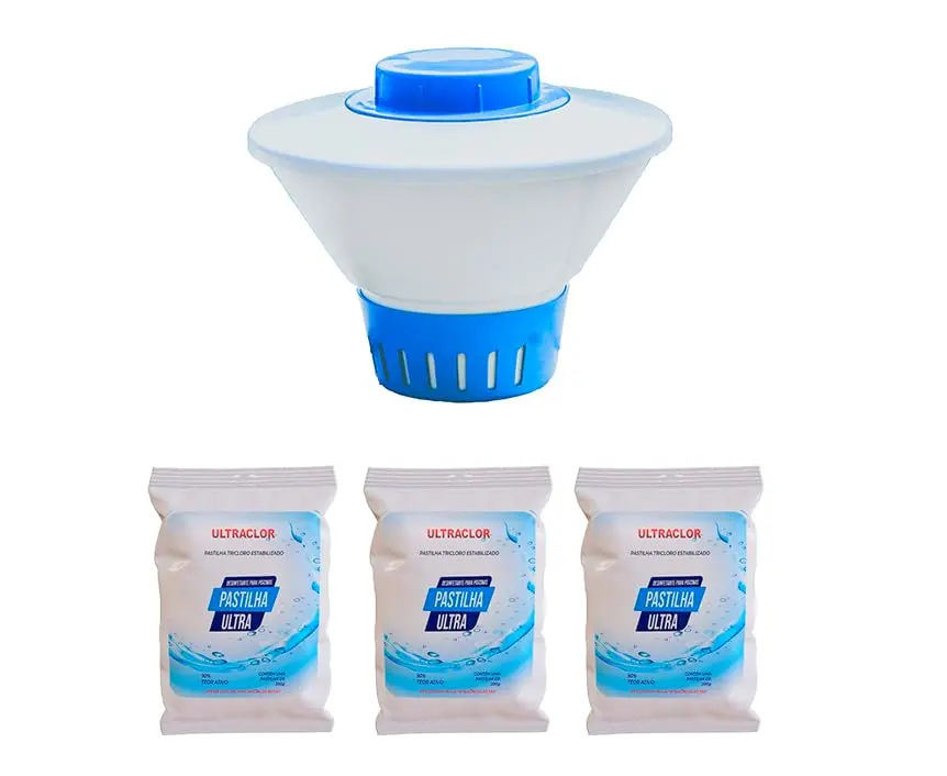 Clorador Flutuante Margarida Com 3 Pastilhas Para Piscina Vinil e Intex | Suporte Para Pastilha De Cloro, Bóia De Cloro Para Piscina