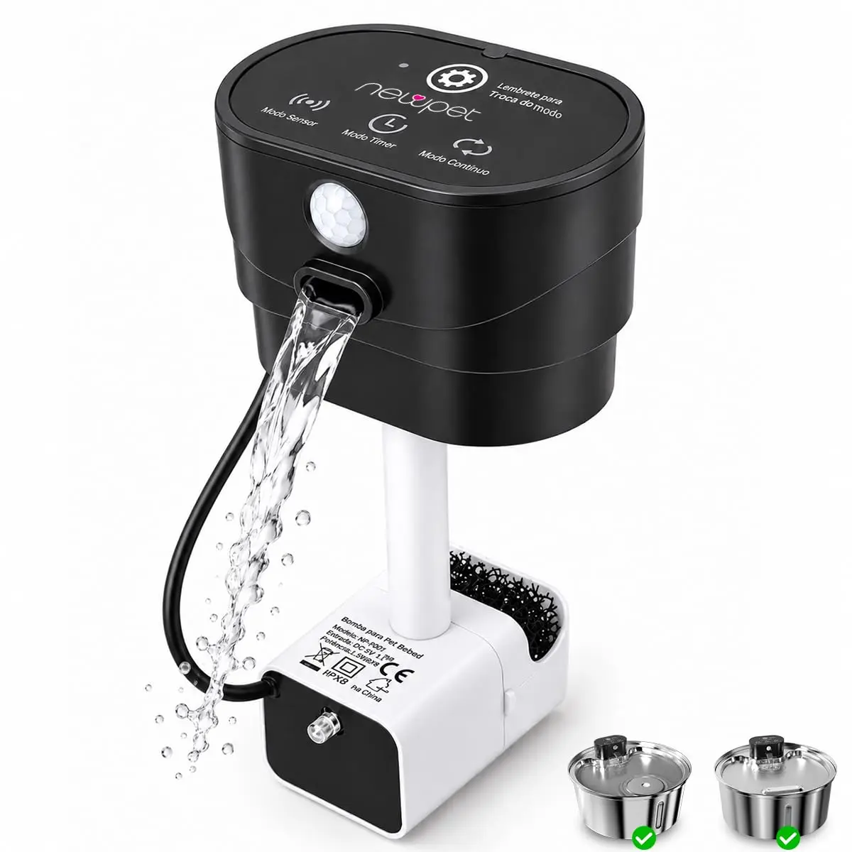 Motor Compatível com a Bomba do Bebedouro para Gatos, para NEWPET 7.5L Substituição do Dispensador de água para Bebedouros de Gatos