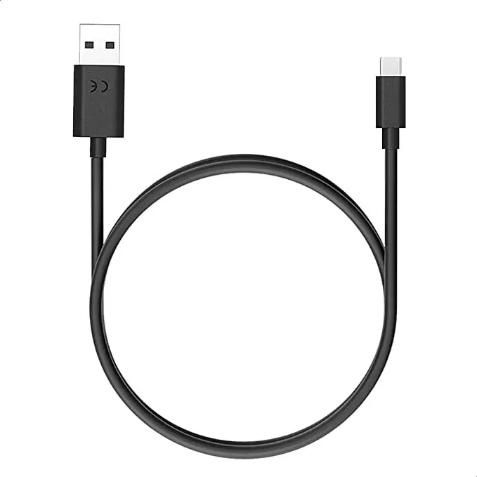 Cabo USB-A para Tipo C, 3.1 A, 1 Metro, Compatível com Samsung S9, S10, S20, S21, S22, S23, S24 A30, A50, A70, Motorola, Xiaomi, LG PREMIUM/Entrada Tipo-C - Cor: Preto/Branco