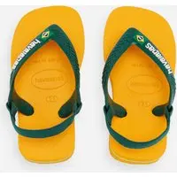 chinelo havaianas infantil com elástico amarelo