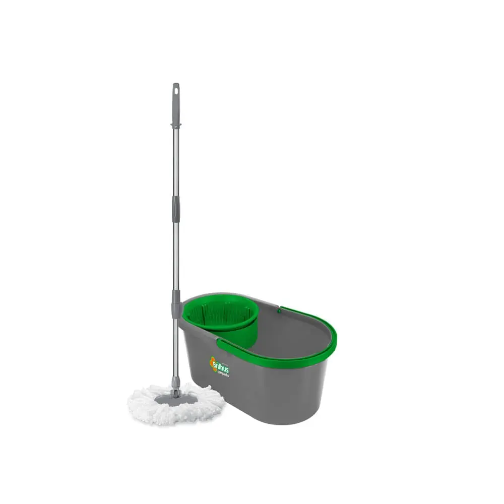 Brilhus - Mop Compacto Lava e Seca com Balde de 10 Litros com Cabo Ergonômico, Bettanin - 1