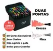 Kit 60 Canetinhas Dupla Ponta com Estojo - 1