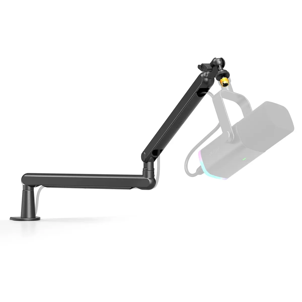 FIFINE BM88 Suporte braço de microfone para Podcast Streaming Gaming Studio | Microphone Boom Arm de perfil baixo com braçadeira montagem de mesa, Adaptador de parafuso, Gerenciamento de cabos,preto