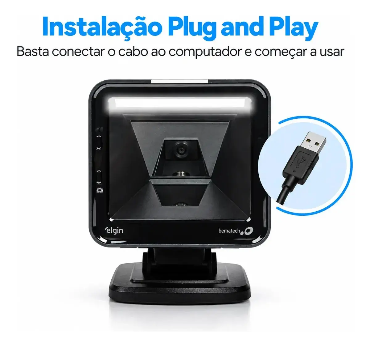 Leitor de Código de Barras Fixo Elgin EL 8600 USB Imager Para 2D