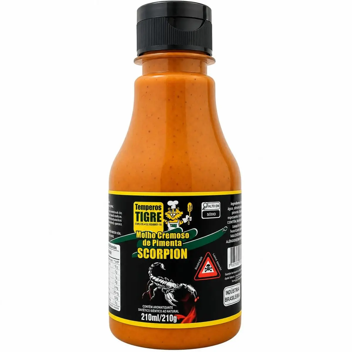 Molho de Pimenta Trinidad Scorpion, Ardente, Líquido, 210ml | Ideal para churrasco, hambúrguer, carnes e petiscos - 1