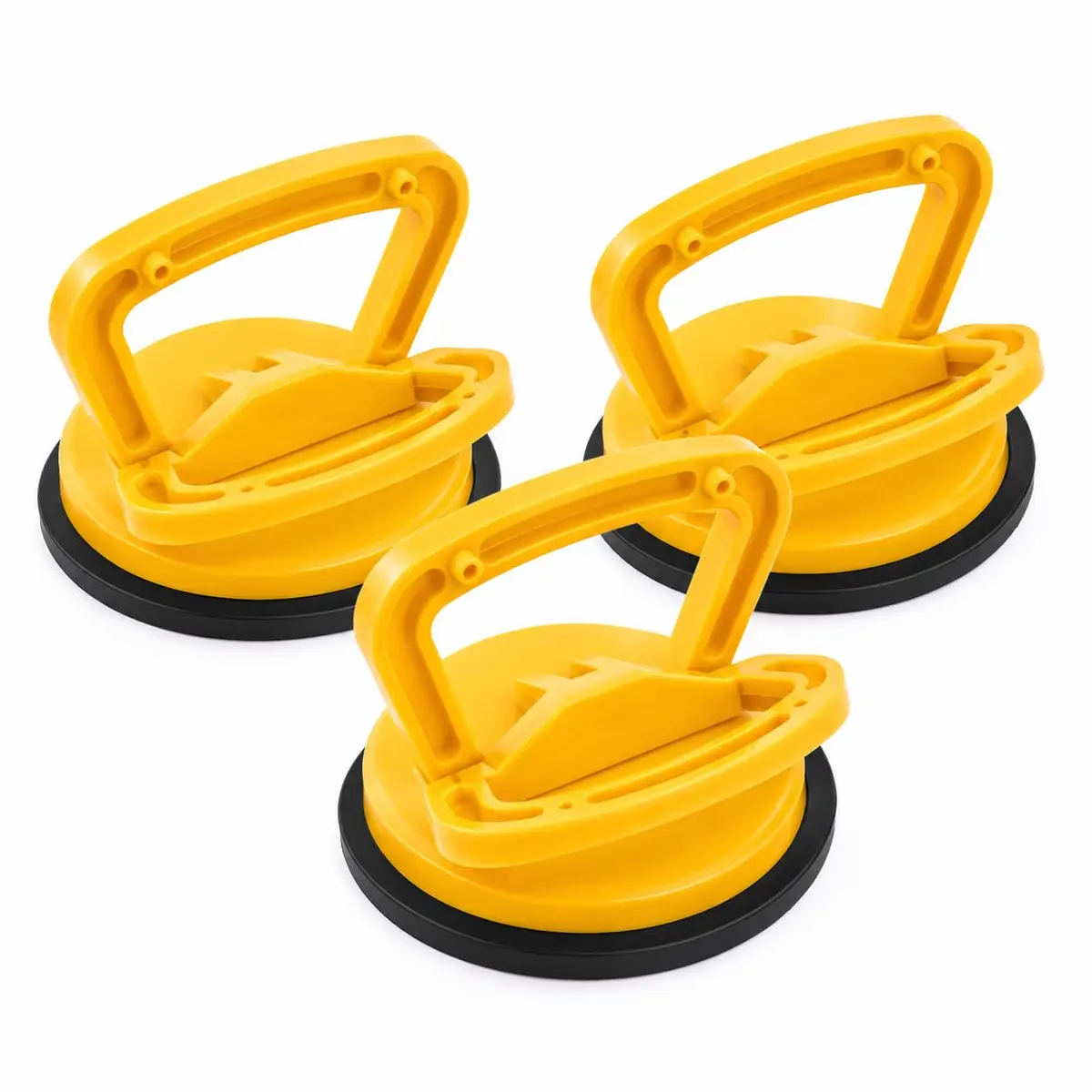 3 Pegadores com Ventosa 12cm para Vidros Espelhos Cerâmicas e Chapas | Mais firmeza e praticidade para movimentar superfícies lisas.