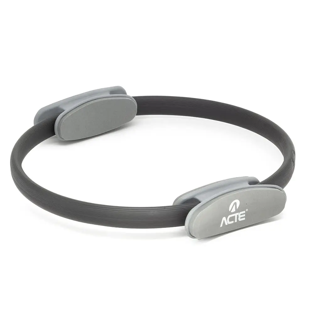 Acte, Anel de Pilates Flexível Pegada Macia PABS e EVA para Treinos de Fortalecimento e Alongamento T12, Cinza - 1