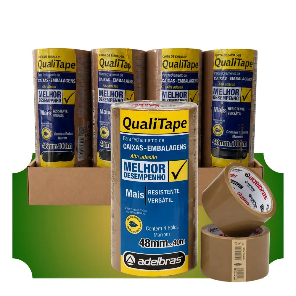 Kit 16x Fita Adesiva Empacotamento Marrom 48mm x 40m para Embalagem Caixas | 16 Rolos Envios Correios Mudança Fita Resistente