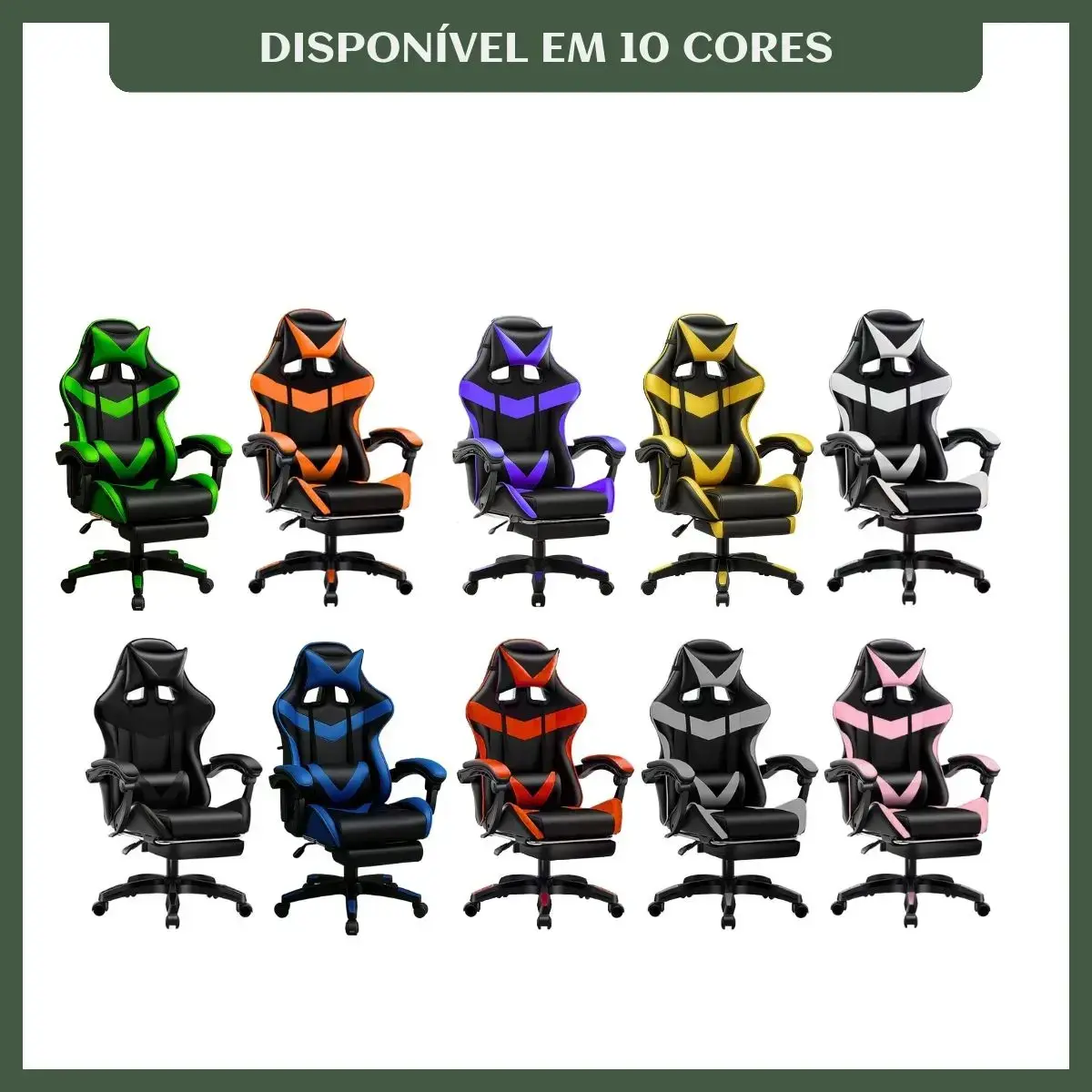 Cadeira De Escritório Gamer Nitro Ergonômica Estofado Couro Sintético Reclinável Altura Ajustável Apoio Para Pés Cor Laranja Luvinco thumbnail 2