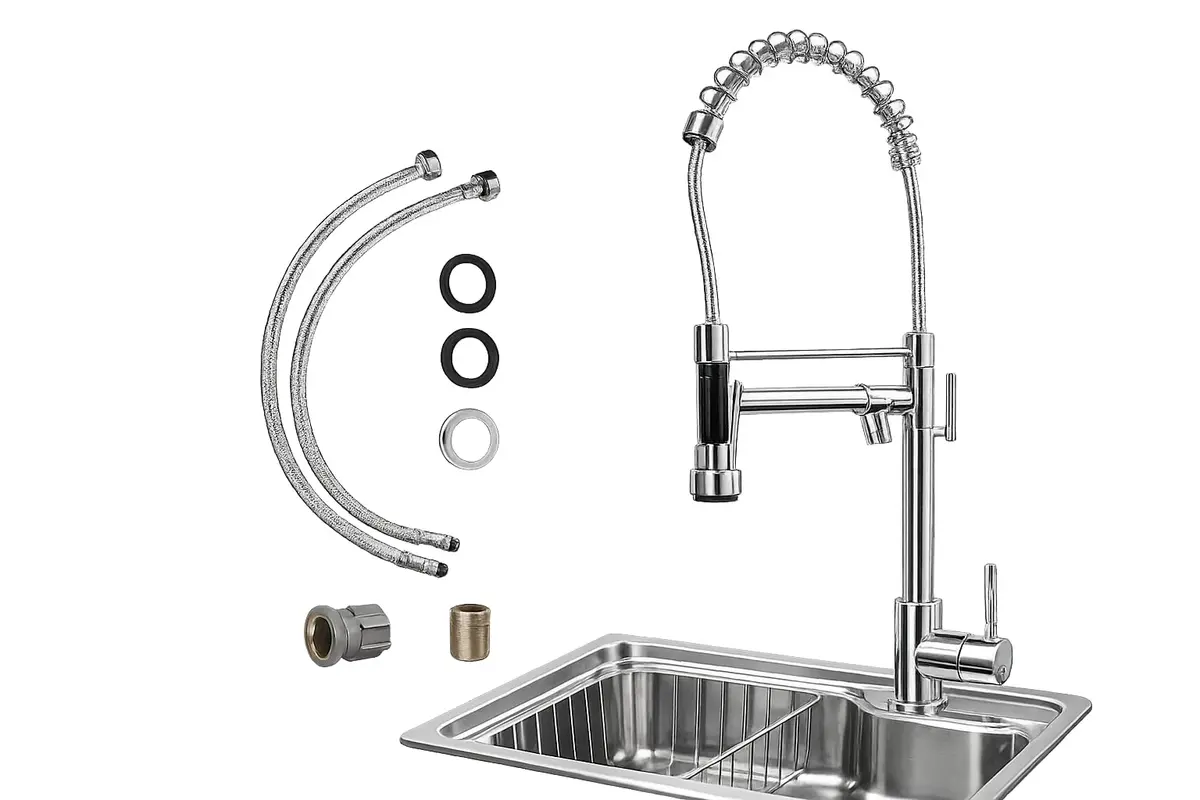 Torneira Gourmet para Cozinha Aço Inox Monocomando 50cm - 1