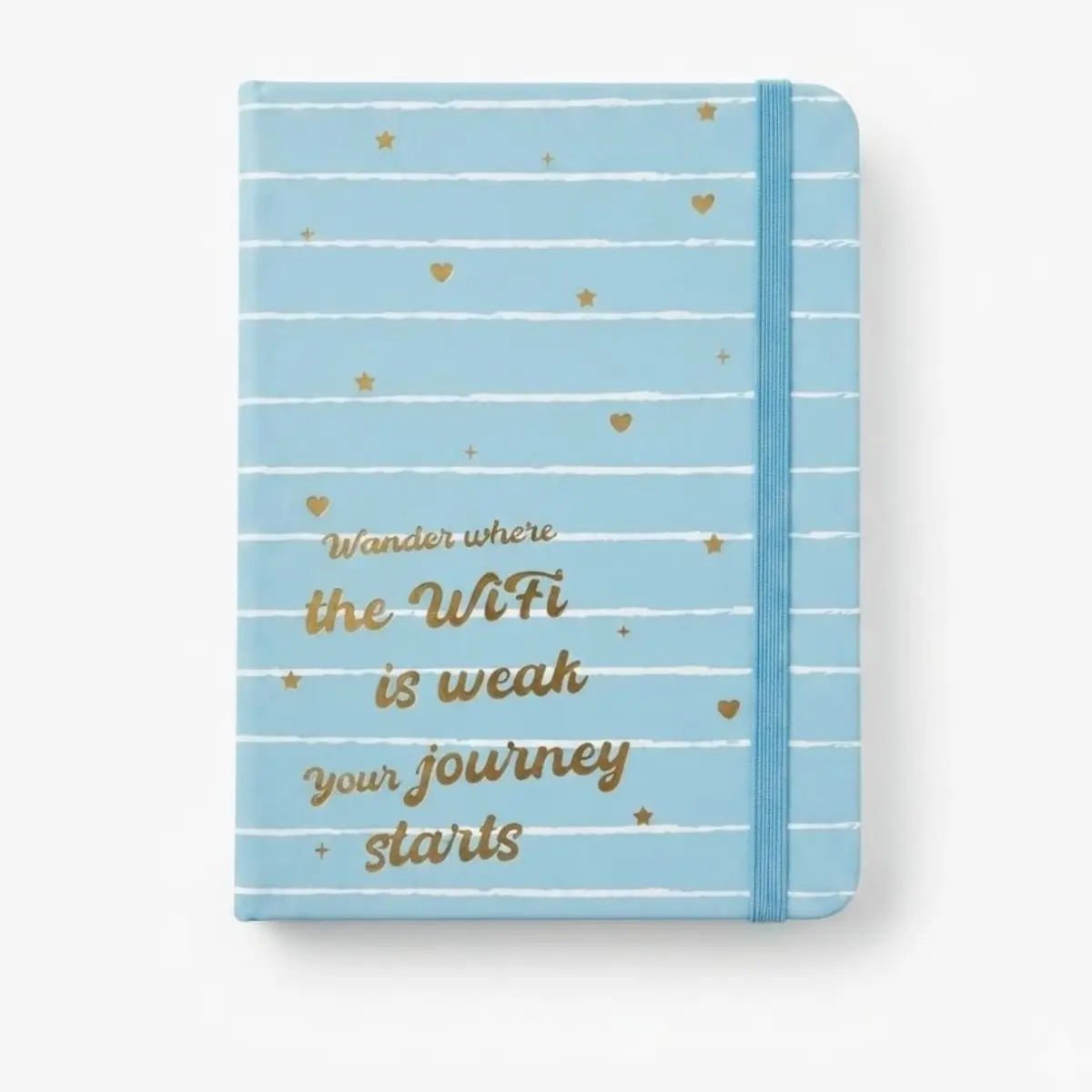 Caderno com Pauta A6 Capa Dura 100 Folhas de 80g Tamanho 10x14 Frases Azul