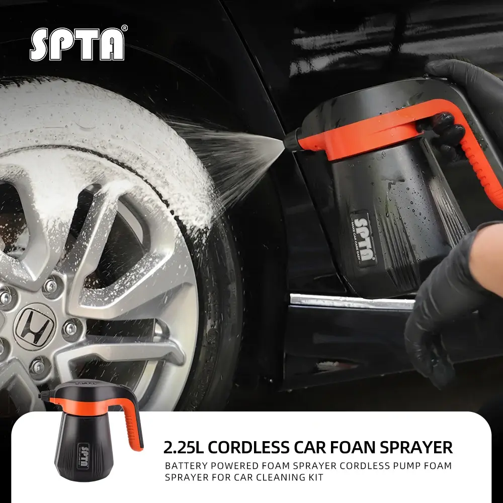 Pulverizador de Espuma Sem Fio SPTA, Pulverizador Elétrico de Espuma para Carros de 2,25L, Pulverizador de Espuma com Bomba para Limpeza de Carros