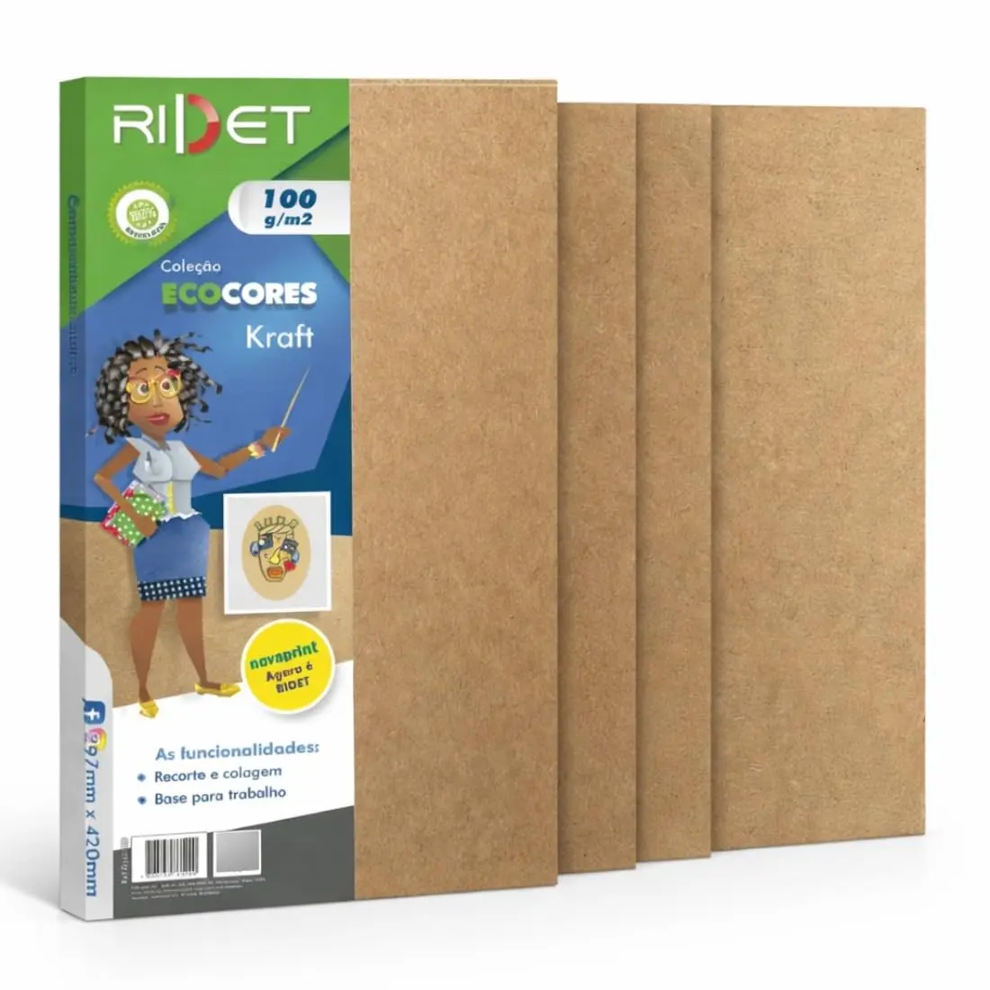 Papel Kraft Folha Kraft A3 100G 50Fls Pacote 111563