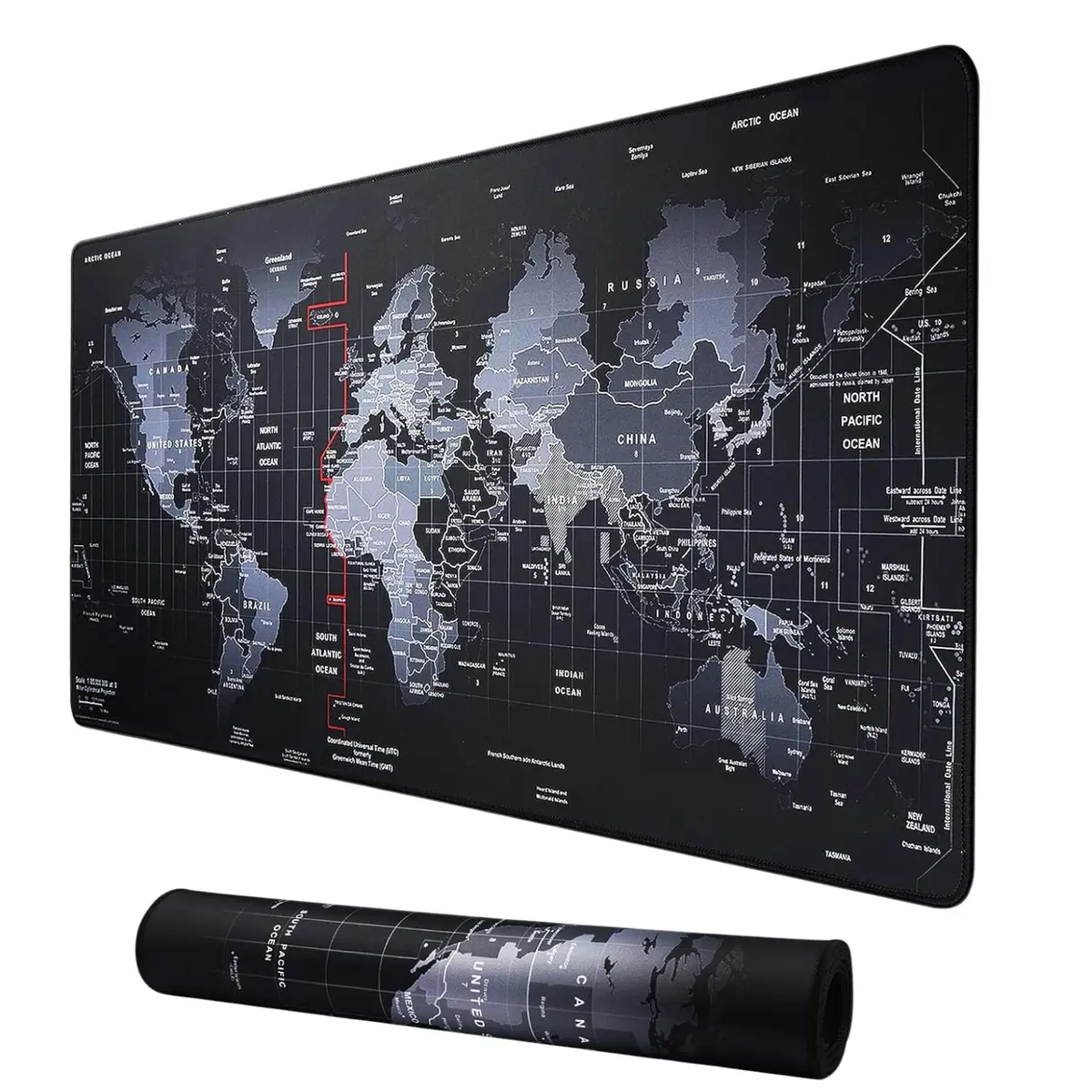 Mouse Pad Gamer Speed Control 70x35/90x40cm – Mapa Mundi, Preto ou Dragão Azul (XX - GRANDE)