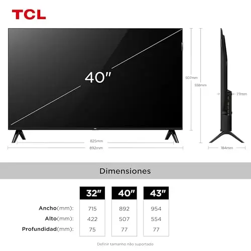 Smart TV TCL 40 Polegadas QLED Full HD S5K WiFi Bluetooth Google TV 2 HDMI HDR10 Dolby Audio 40S5K thumbnail 4
