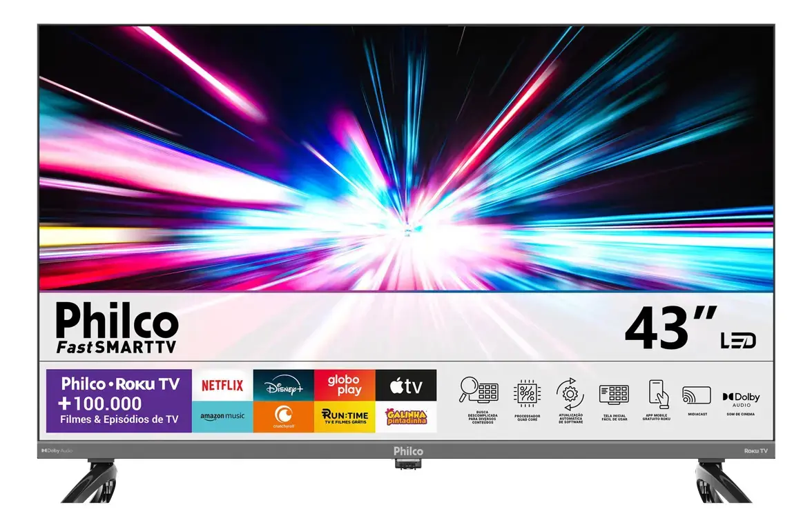 Smart Tv 43 Philco P43vik Roku Led Dolby Audio Wi-fi Hdmi Hdr Full Hd 110/220v