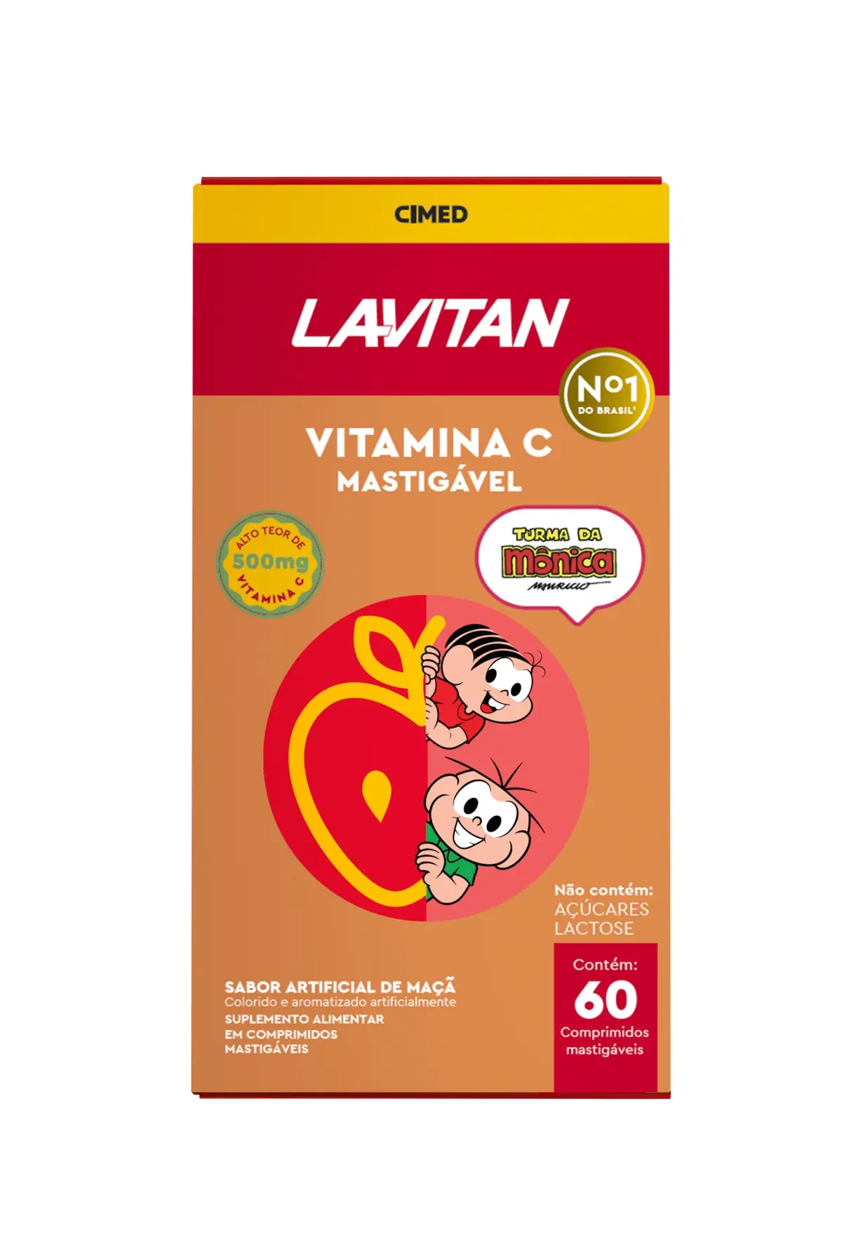 Lavitan Infantil Turma da Mônica Vitamina C Sabor Maçã com 60 Comprimidos Mastigáveis