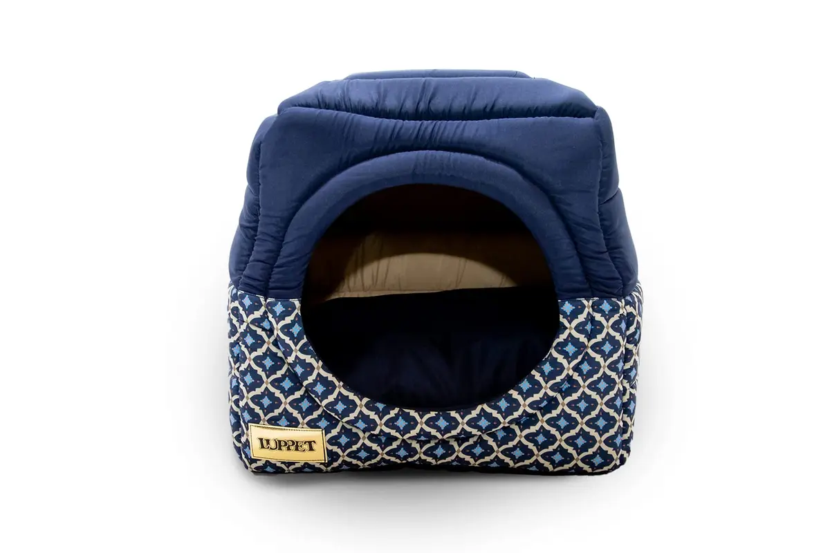 Luppet Toca E Cama 2 Em 1 Para Cachorro Ou Gato De 6Kg A 12Kg Com Almofada Marinho G