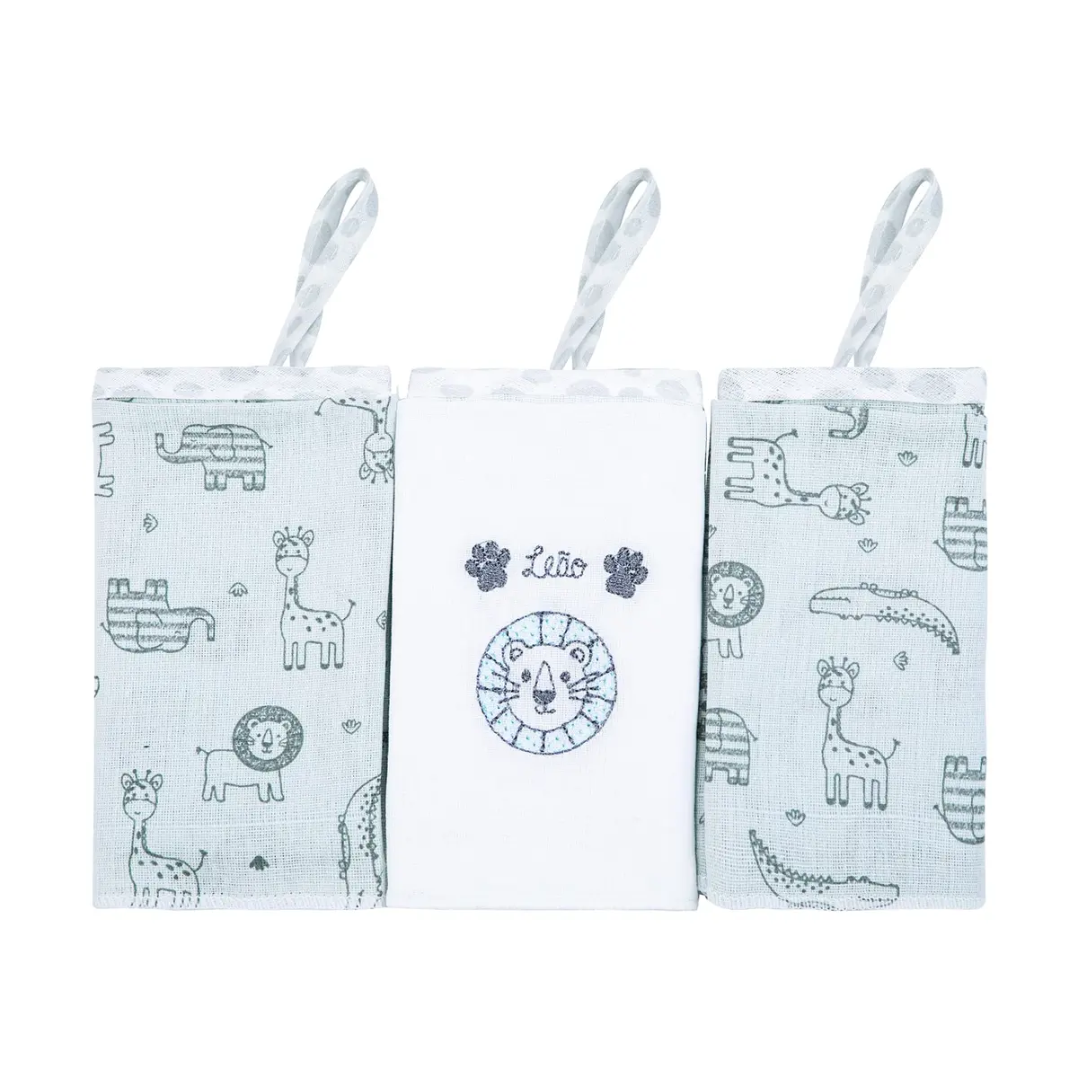Papi Textil Paninho De Boca Papi Compose Bordado C/Prendedor De Chupeta 38Cm X 38Cm Contem 03 Un