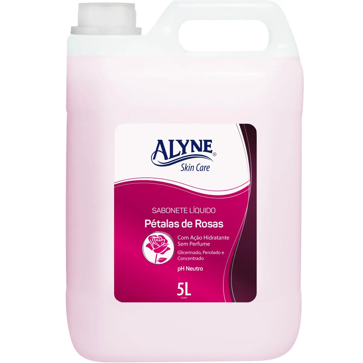 Sabonete Líquido Alyne, Aroma de Pétalas de Rosa, 5 litros, Rosa | Dermatologicamente testado, ideal para o banho diário e para o cuidado da pele do corpo e das mãos