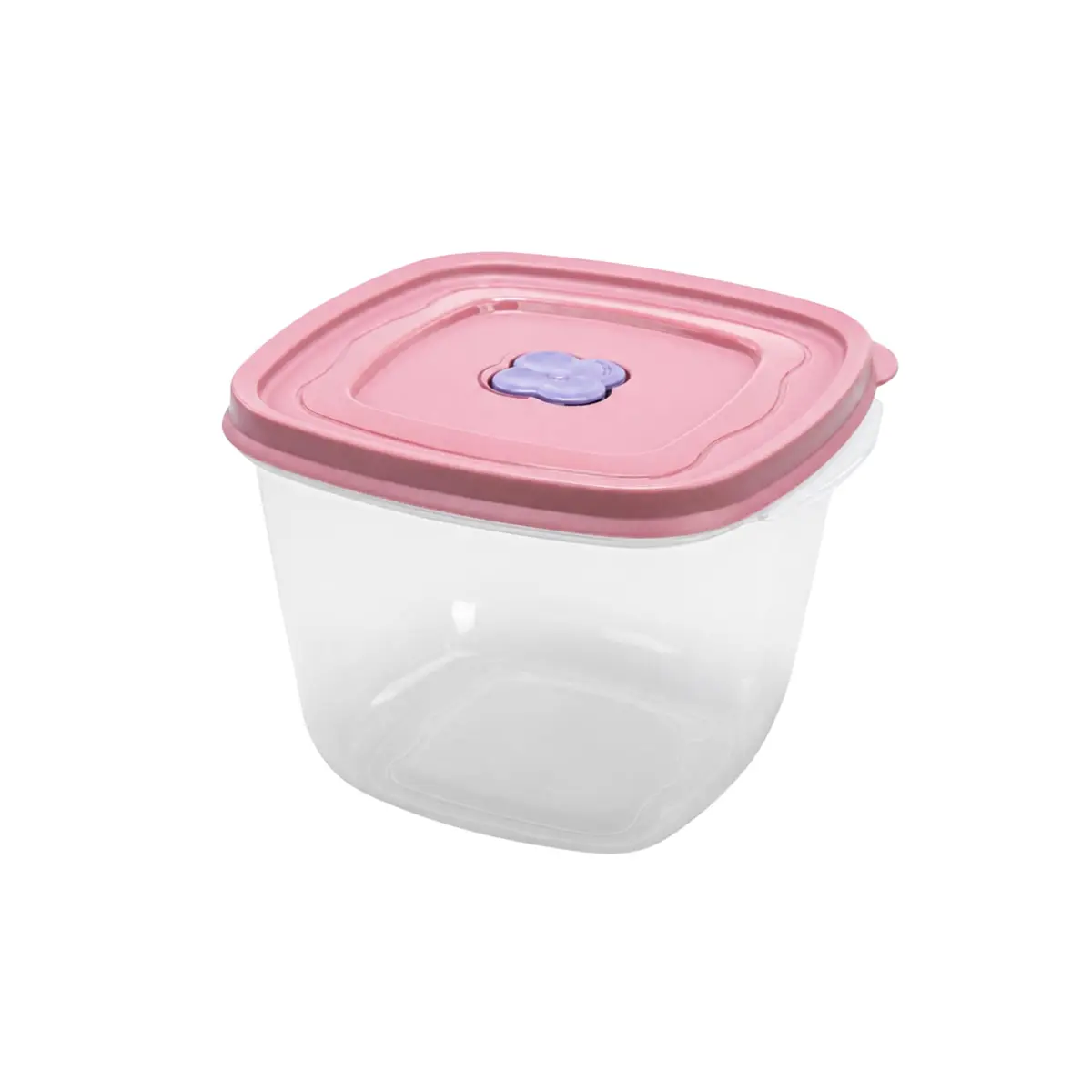 Sanremo - Pote Hermético Plástico Quadrado de 1,6 Litros, Linha Flor