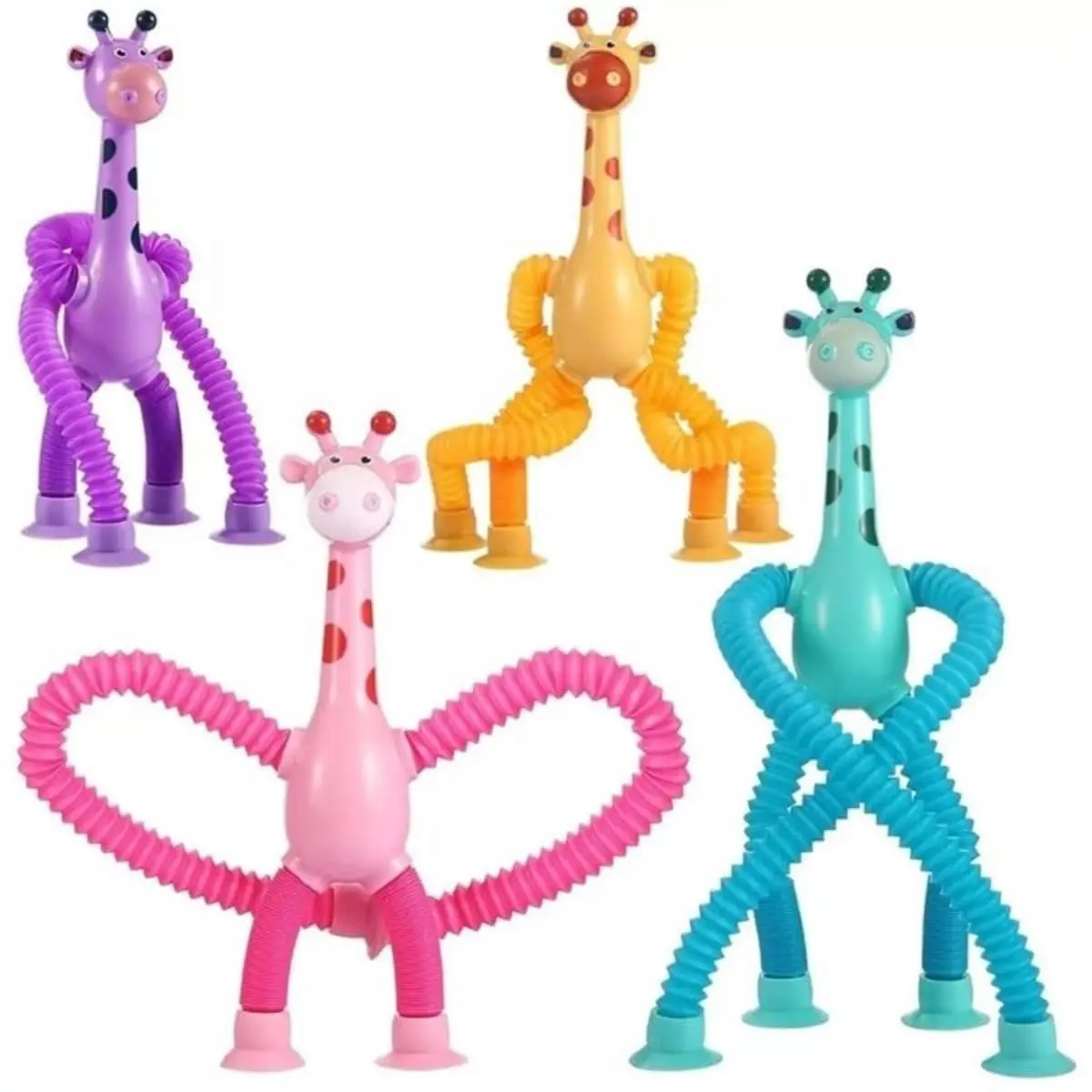 kit 2 Pop Tube Girafa Mágica Flexível Com LED, Pop It, Brinquedo, Criança, Presente - TYDA
