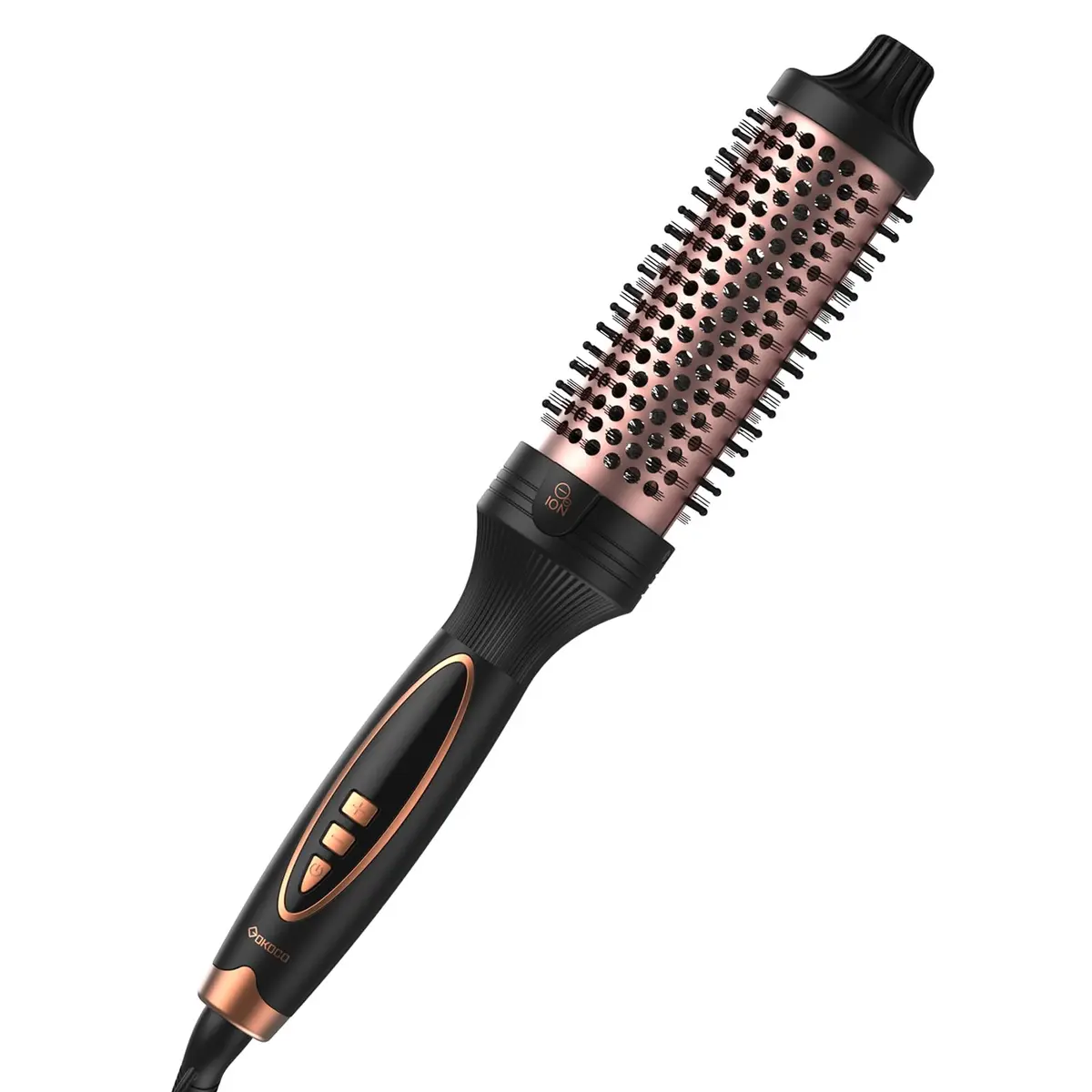 GOKOCO Escova Modeladora Térmica 38 mm com Íons Negativos,Bivolt GD037,9 Temperaturas,Aquecimento Rápido PTC,para Cachos,Ondas e Volume,Escova Styler,Preto