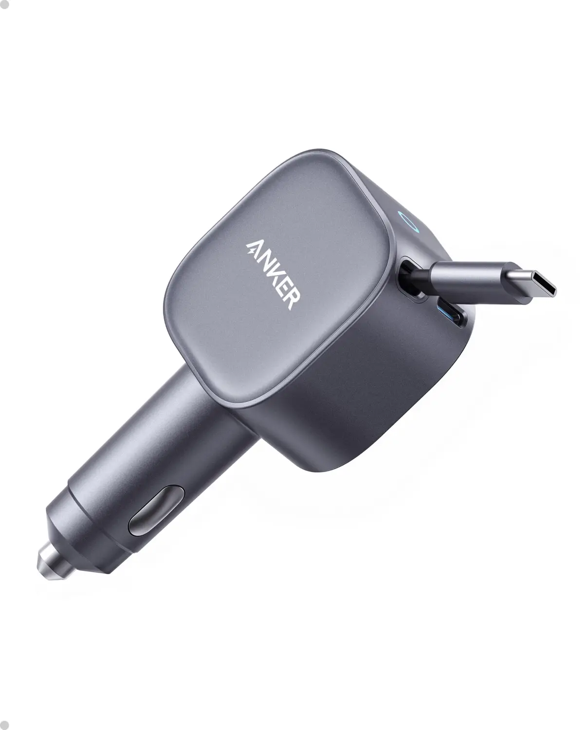 Anker Carregador Veicular USB-C, 75W Max Ultra-Compacto com Cabo Retrátil | IQ3 Carregamento Rápido Tipo-C para iPhone 17/16/15/14, Samsung, Xiaomi, Motorola, AirPods e mais