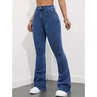 Calça Jeans Alpha Street Wear Flare com Caimento Impecável e Tecido Premium Azul Escura