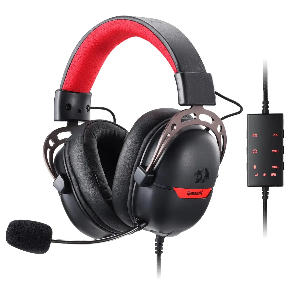 Headset Redragon Aurora 40mm Driver 7.1 Virtual USB Windows PS4 PS5 Preto H376BR