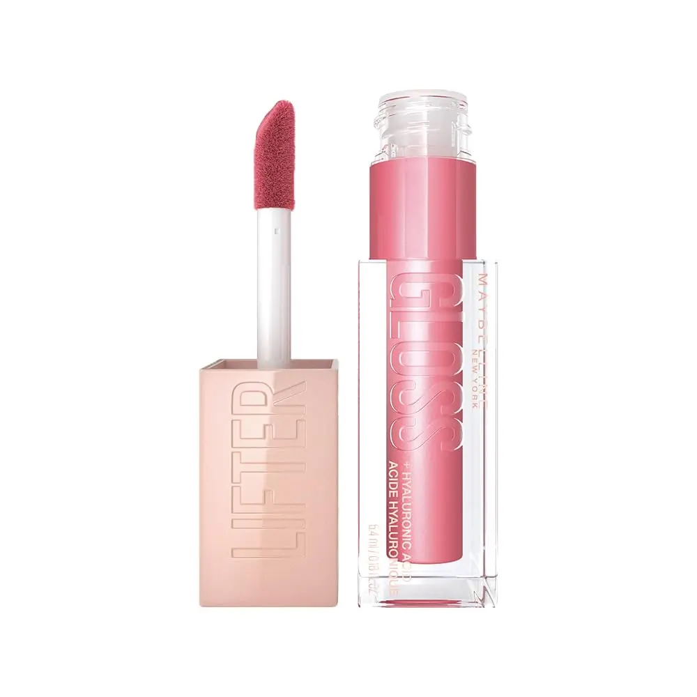 Maybelline NY Lip Lifter Gloss Brilho Labial com Ácido Hialurônico, Promove Lábios Volumosos, Hidratados e Cheios de Brilho, Aplicador XL para Make Glow, Cor Petal, 5.4ml - 1