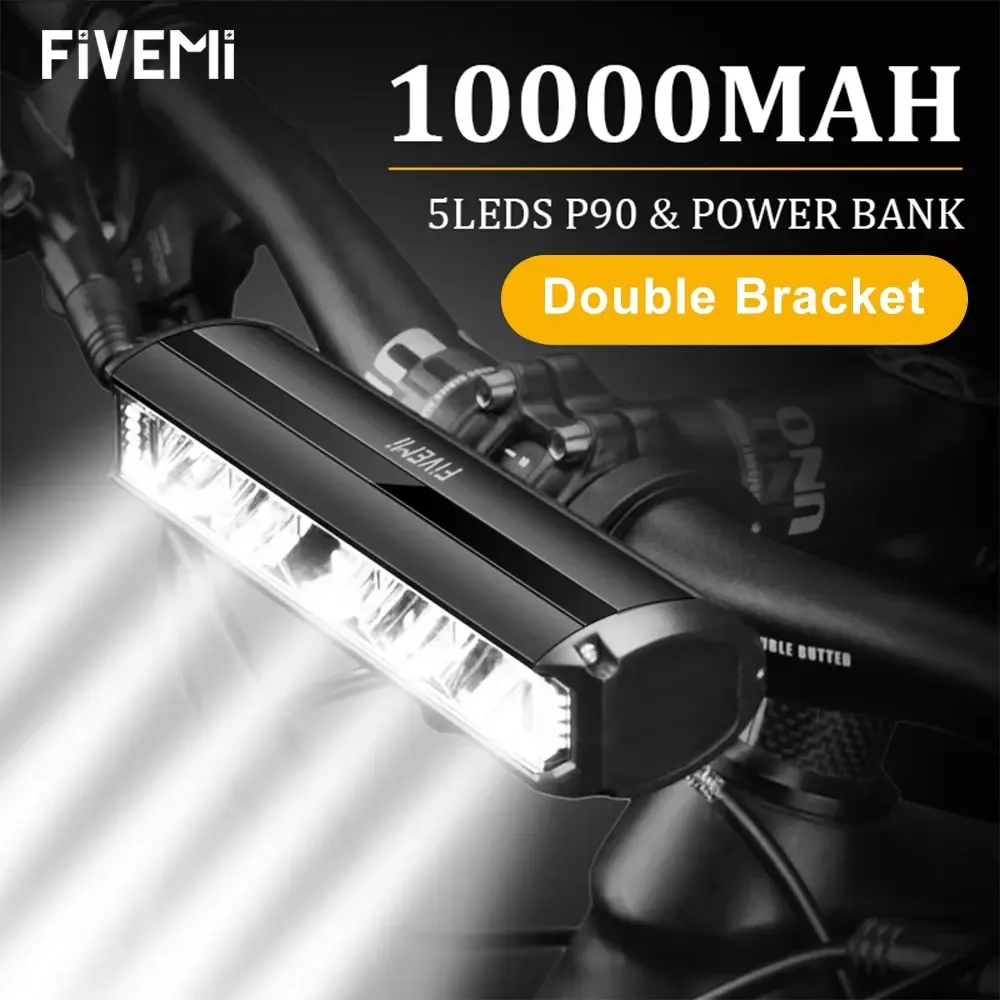 Fivemi luz dianteira da bicicleta 10000mah luz banco de potência lanterna carregamento usb mtb estrada ciclismo lâmpada acessórios lanterna traseira