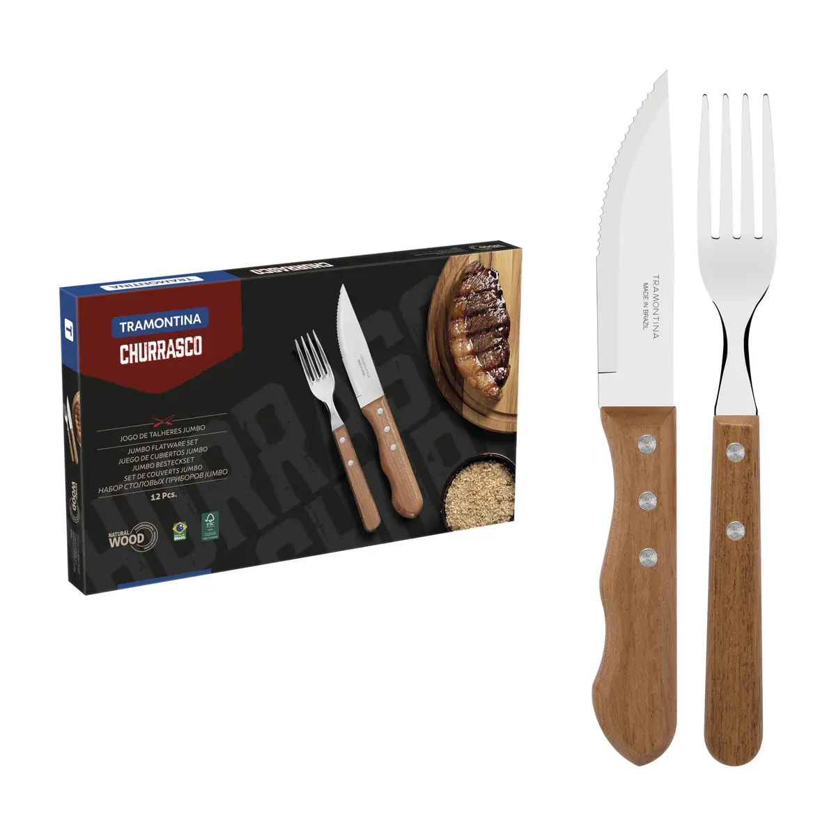 JOGO CHURRASCO INOX 12PC DYNAMIC
