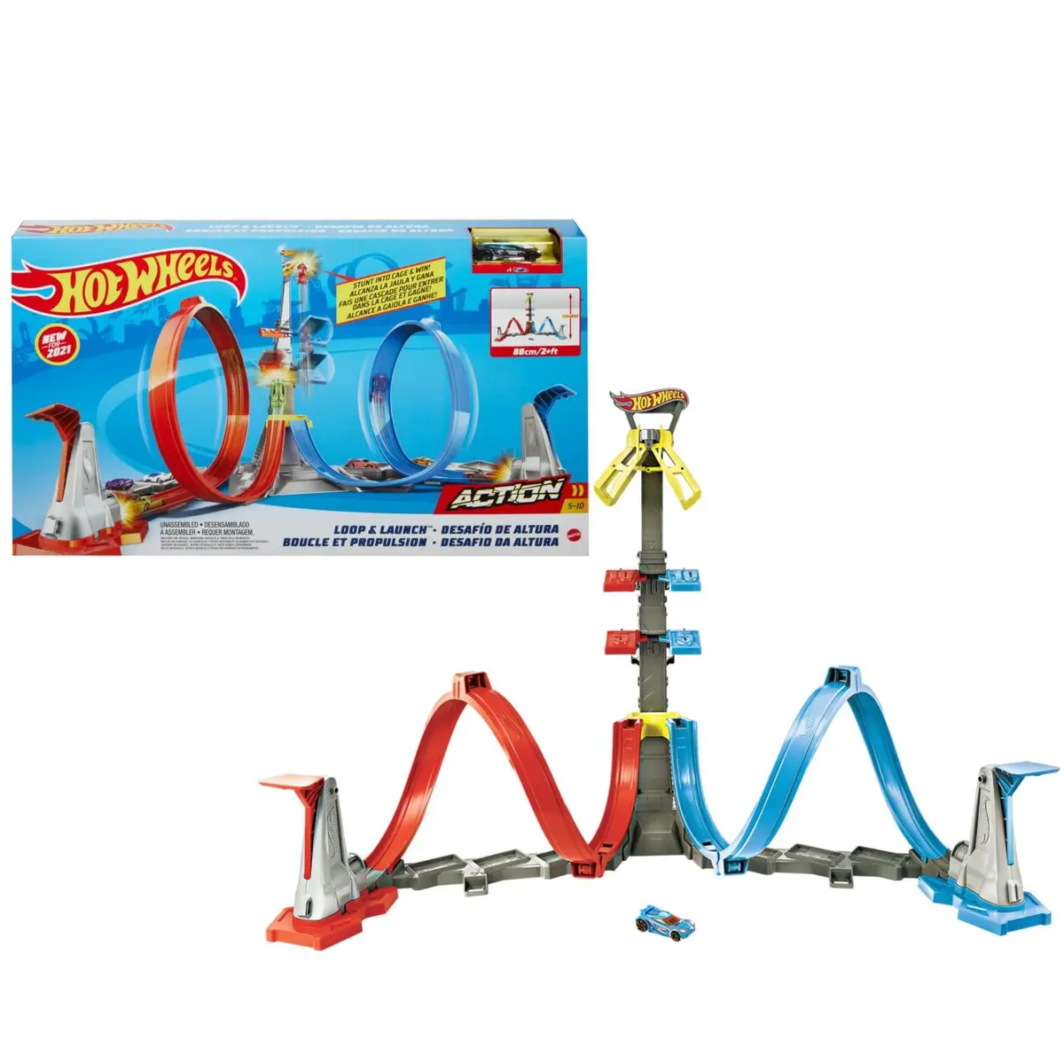 Hot Wheels Action Pista de Brinquedo Desafio de Altura 5 Anos, 18 Peças