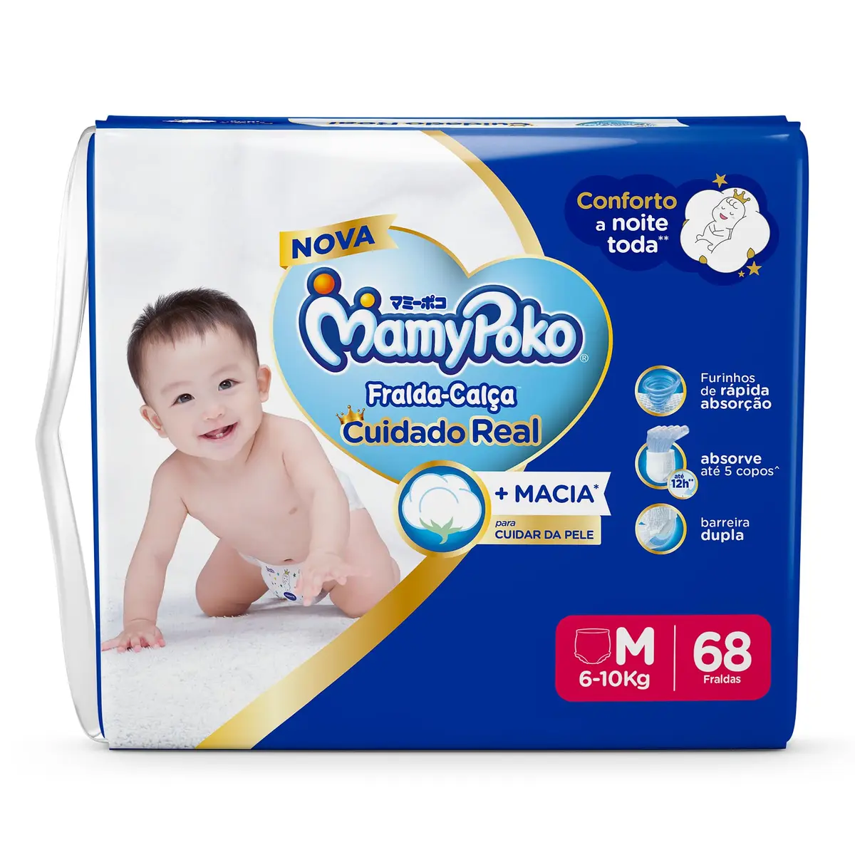 MamyPoko Fralda-Calça Cuidado Real M 68 Unidades - 1