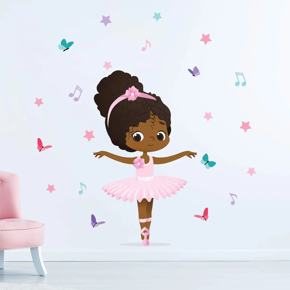 Adesivo de Parede Bailarina para Quarto de Menina (Bailarina Negra 2)