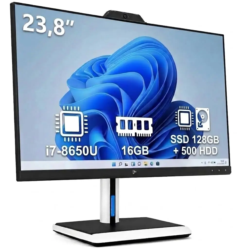 Computador All in One 23.8" Full HD i7, SSD M.2 128GB + 500GB HDD, 16GB RAM