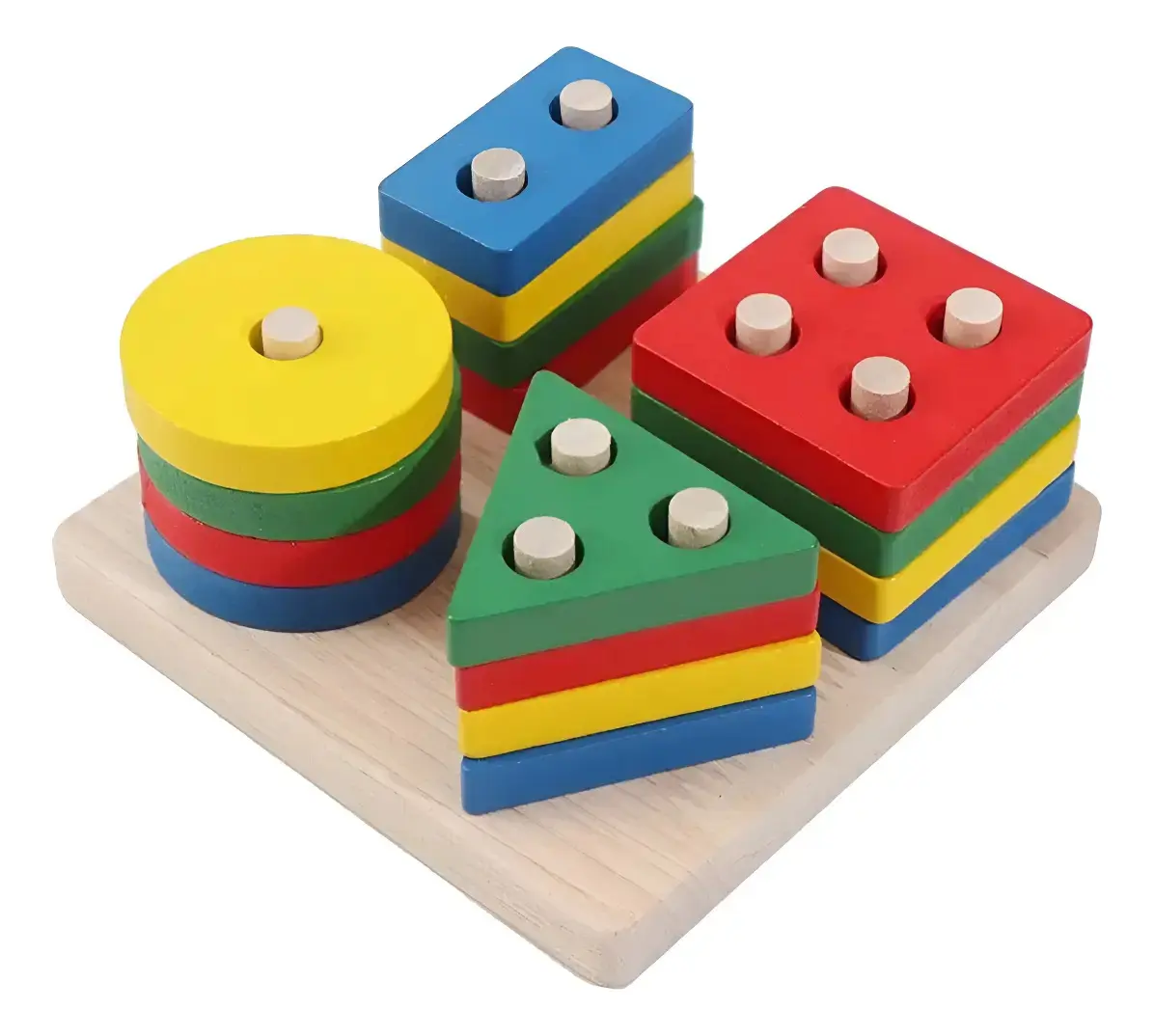 Brinquedo Pedagógico Educativo Encaixe Formas Geométricas Cor Colorido - 1