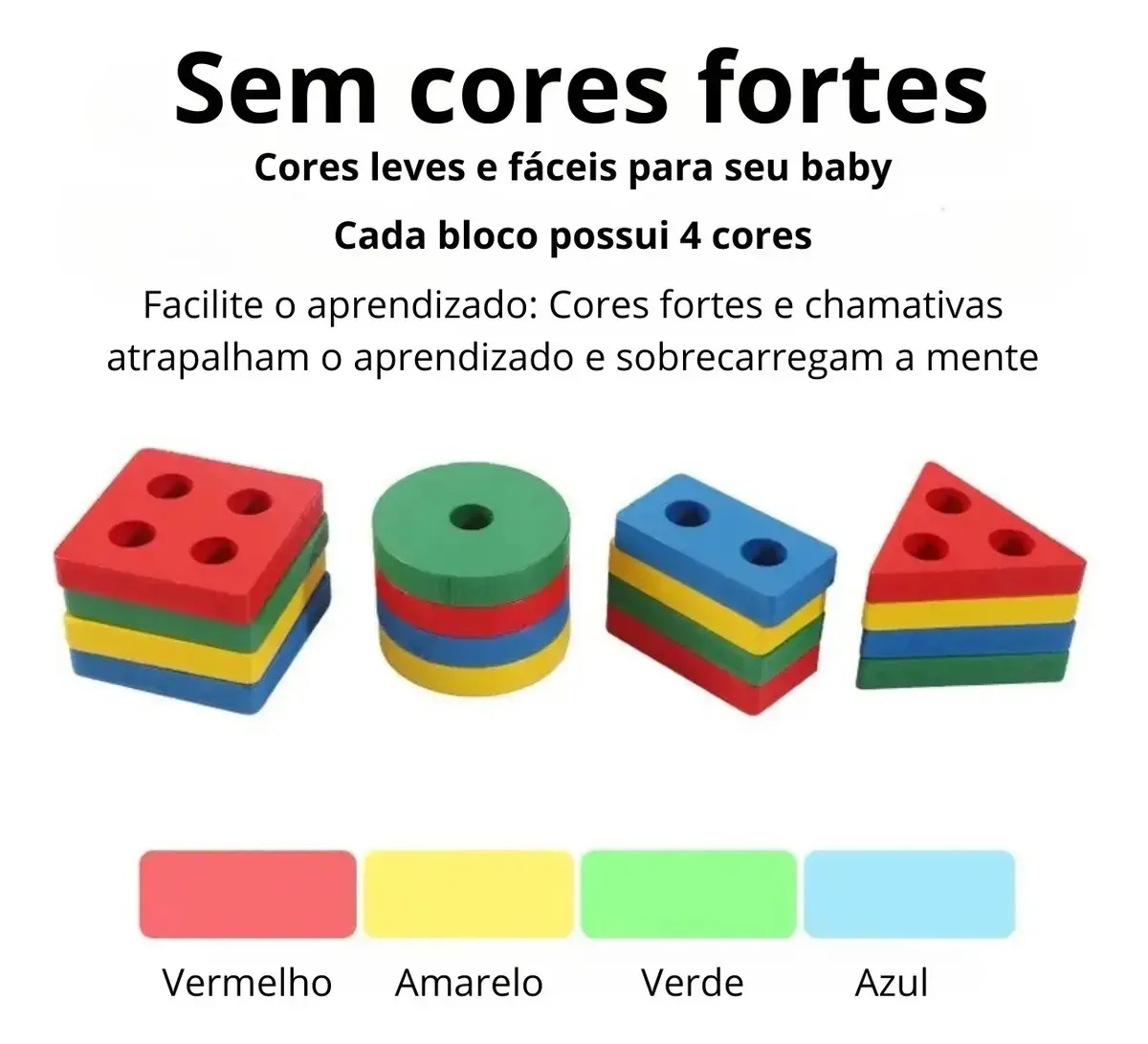 Brinquedo Pedagógico Educativo Encaixe Formas Geométricas Cor Colorido thumbnail 3