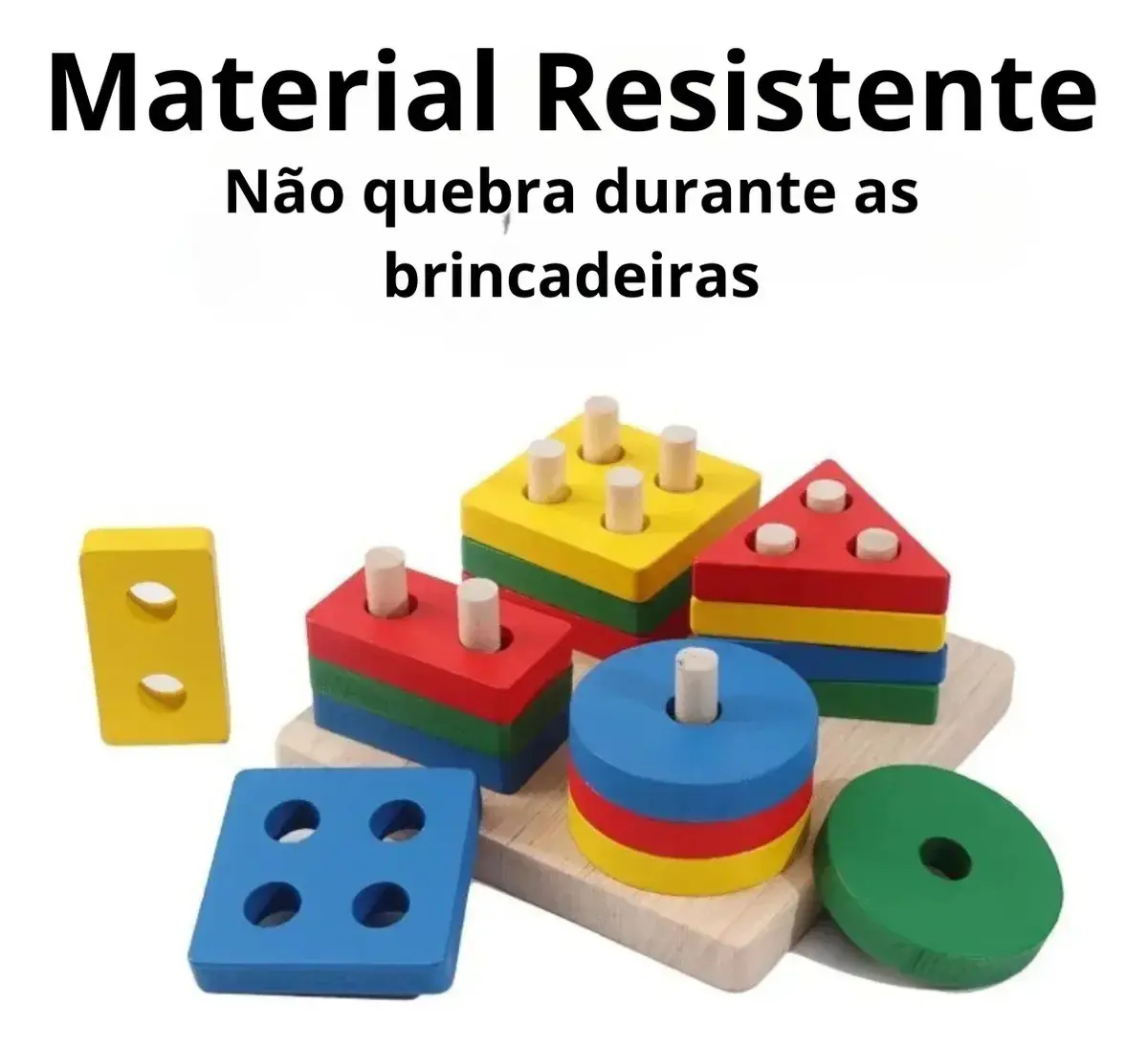 Brinquedo Pedagógico Educativo Encaixe Formas Geométricas Cor Colorido thumbnail 5