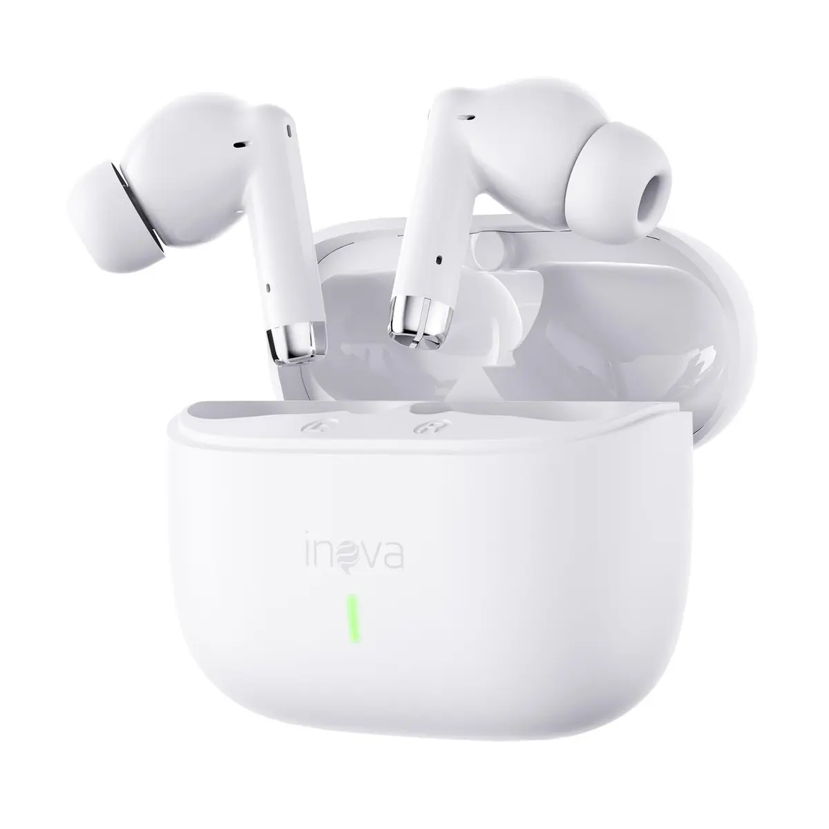 INAVA Fone de Ouvido Sem Fio Bluetooth, 50 Horas Autonomia, Proteção IPX6, Áudio Estéreo Hi-Fi, 4 Microfones Cancelamento Ruído ENC, Compatíveis iPhone e Celulares Android (Branco)