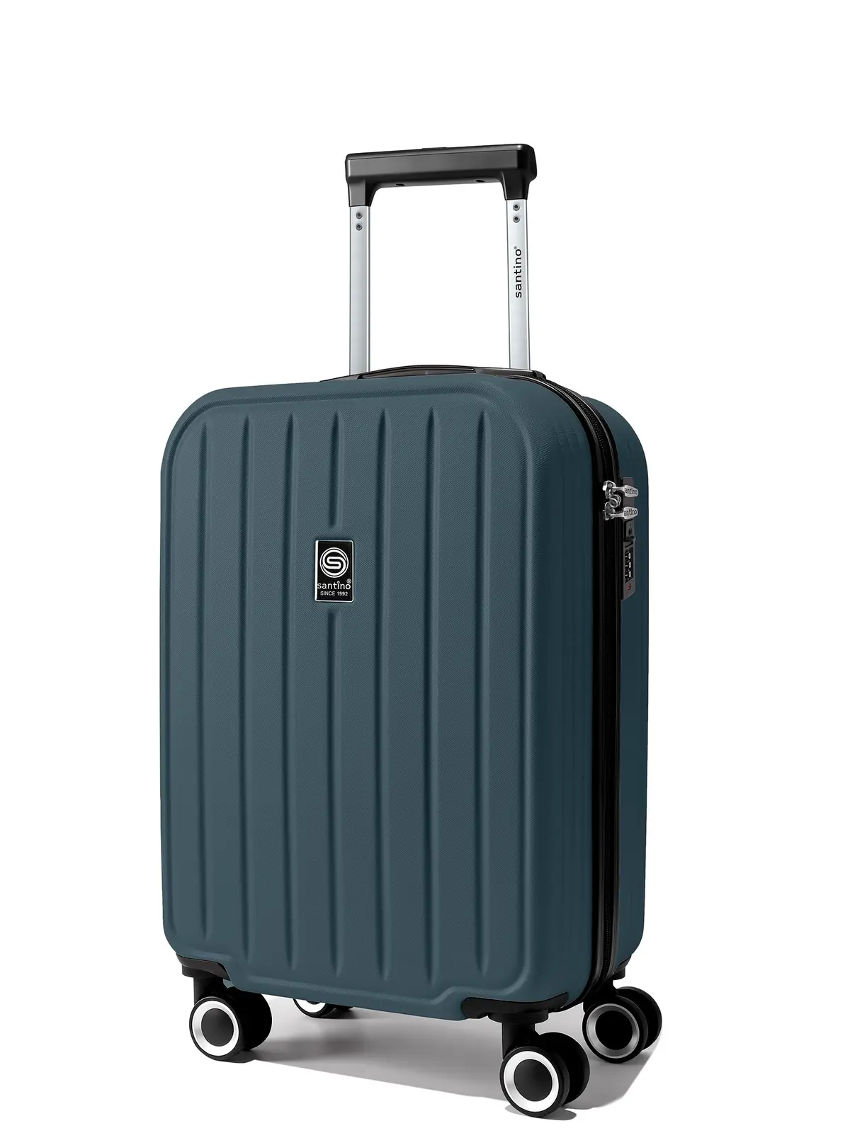 SANTINO Mala de Bordo 10kg Chicago Rígida ABS Padrão ANAC | Pequena Leve Prática Moderna Estilosa Rodas Duplas 360 Segredo Numérico Para Viagens e Trabalho Verde Musgo